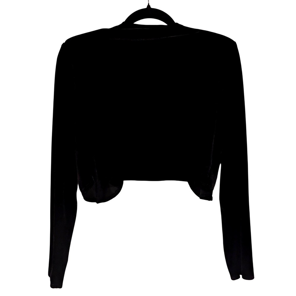 Fashion Bug Shrug‎ 6 Black Velvet Cropped Bolero Vintage Y2K Formal Prom Party